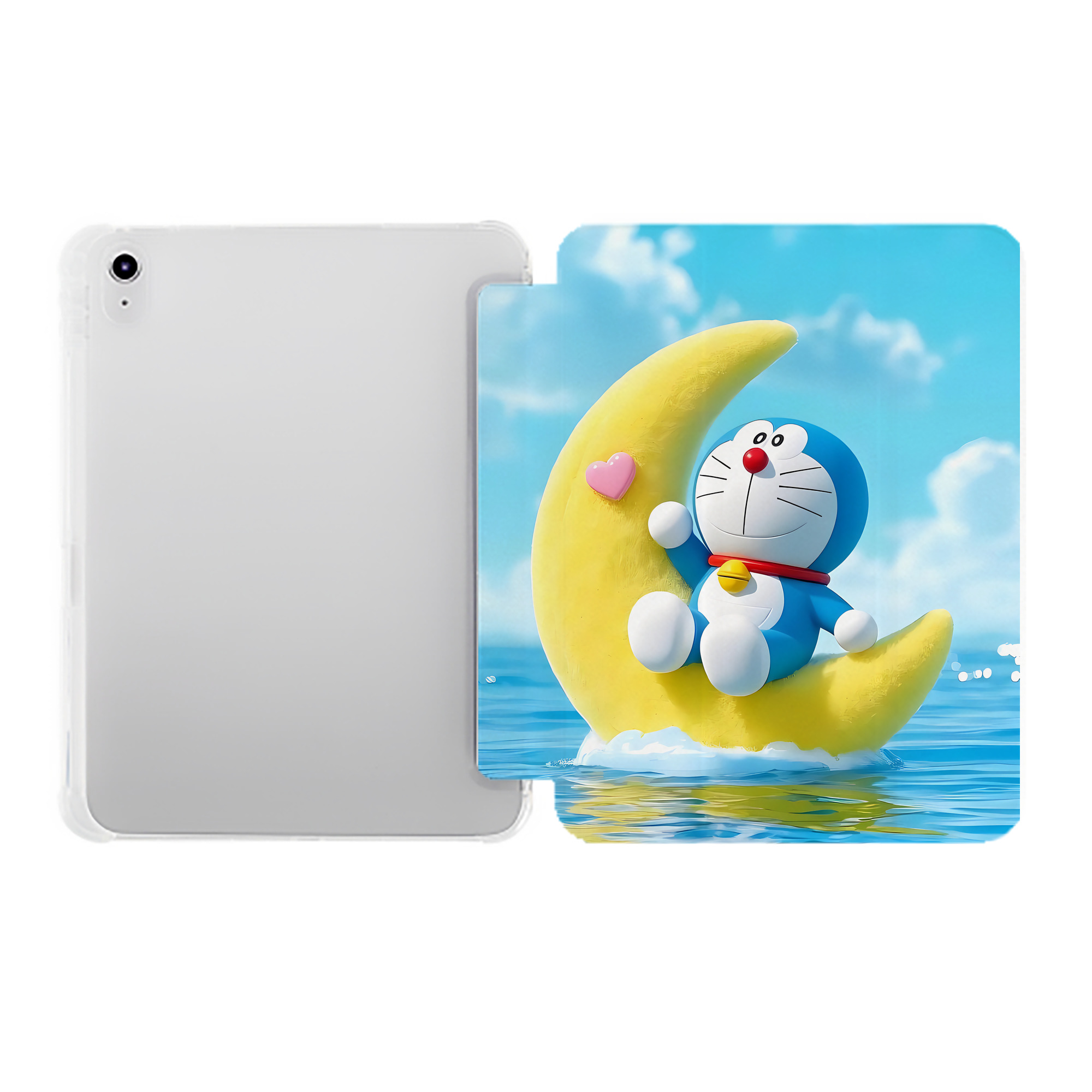 （画像用） ドラえもん Doraemon IPad ケース ペン収納付き 三つ折りスタンド PUレザー×シリコン 対応機種9.5/10.5/10.9インチ